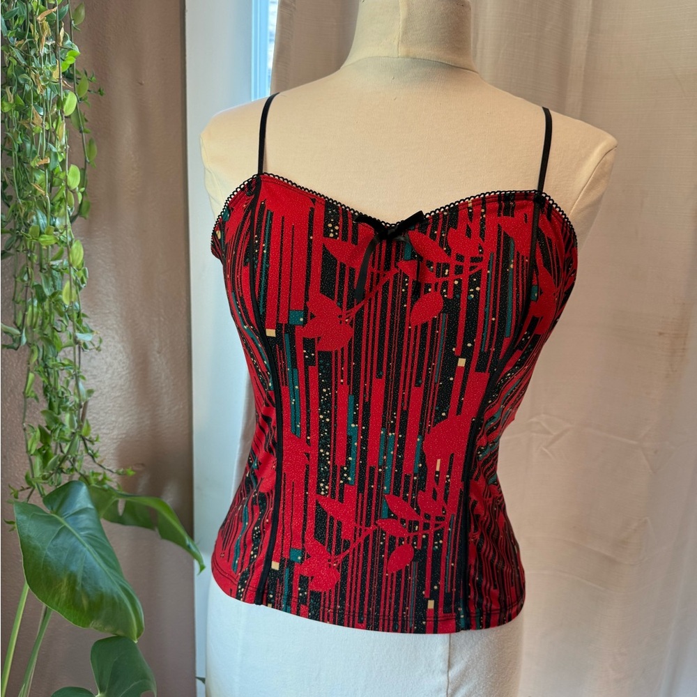 XOXO Red and Black Camisole with Pattern
